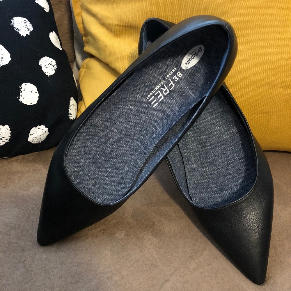 Dr.Scholl’s Pointed Flats, Black  Sz 9